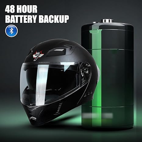 Steelbird Bluetooth Flip Up Isi Certified Motorcycling Helmet For Men And Women With Inner Smoke Sun Shield|Sba-20 7Wings