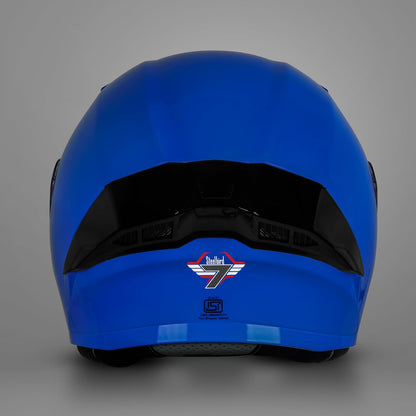 Steelbird SBA-20 7Wings ISI Certified Flip-Up Helmet with Black Spoiler for Men and Women with Inner Smoke Sun Shield (Glossy Blue with Smoke Visor).