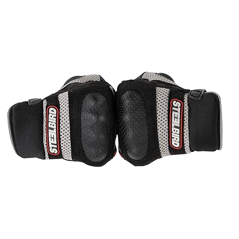 Steelbird Polyester Adventure A-1 Full Finger Riding Gloves With Touch Screen Sensitivity At Thumb & Index Finger, Protective Off-Road Motorbike Racing.