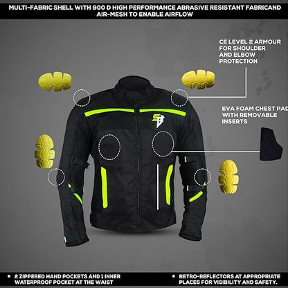 Steelbird Zojila Riding Jacket with Impact Protection and Abrasion Resistance.