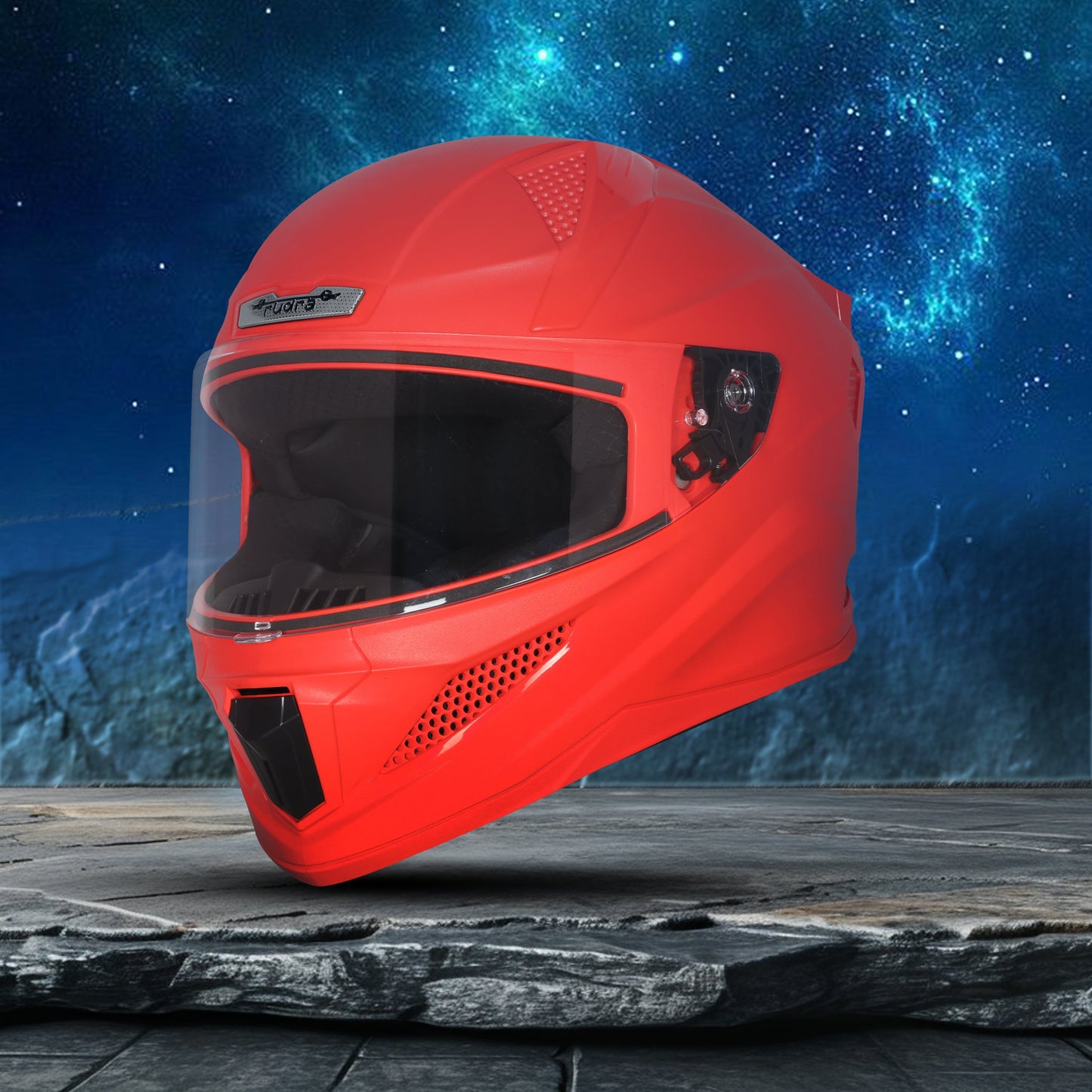 Steelbird SBH-25 Rudra ISI Certified Full Face Helmet for Men and Women Motorbike Helmet  (Glossy Sport Red)