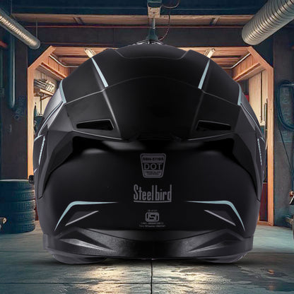 Steelbird SBH-57 Carbon Fighter ISI and DOT Certified Full Face Helmet for Men and Women with Inner Chrome Sun Shield.