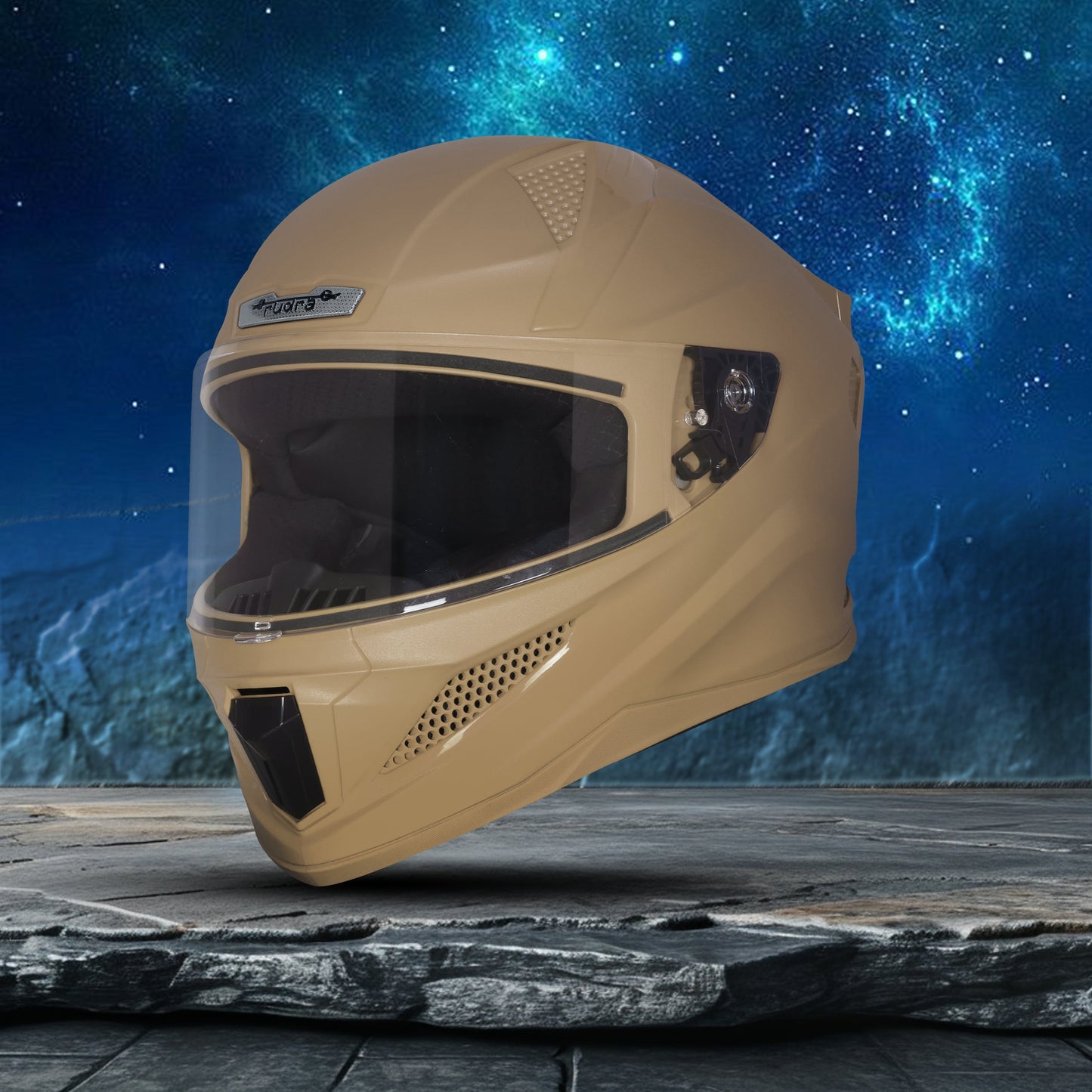 Steelbird SBH-25 Rudra ISI Certified Full Face Helmet for Men and Women Motorbike Helmet  (Dashing Dasert Strom)