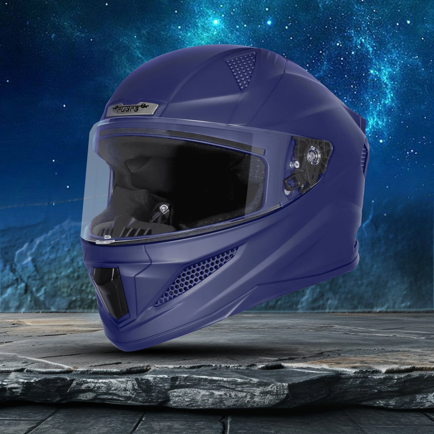 Steelbird SBH-25 Rudra ISI Certified Full Face Helmet for Men and Women Motorbike Helmet  (Glossy H.Blue)