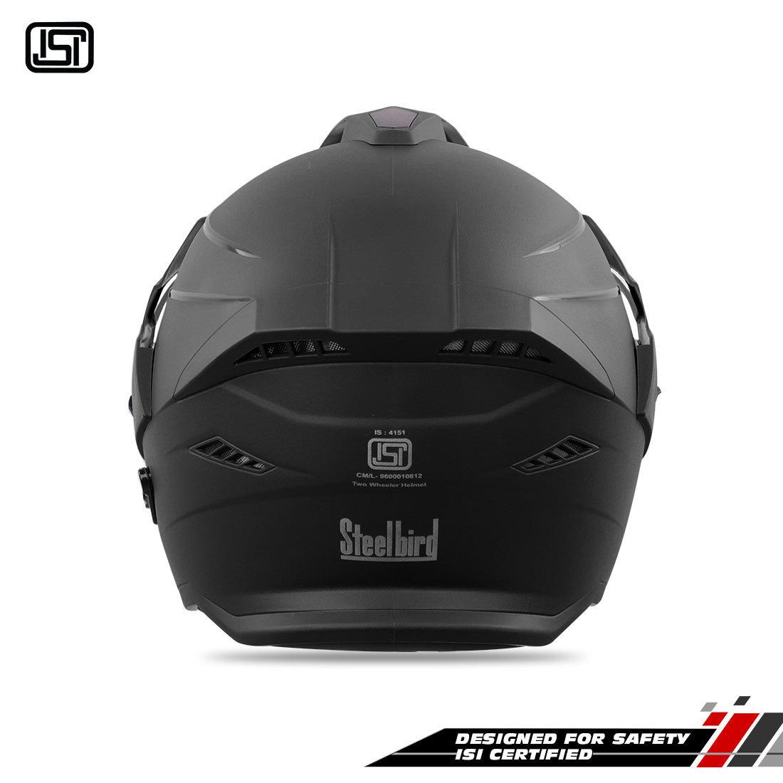 Steelbird SBH-23 GT Plus Open Face ISI Certified Helmet with Inner Sun Shield .