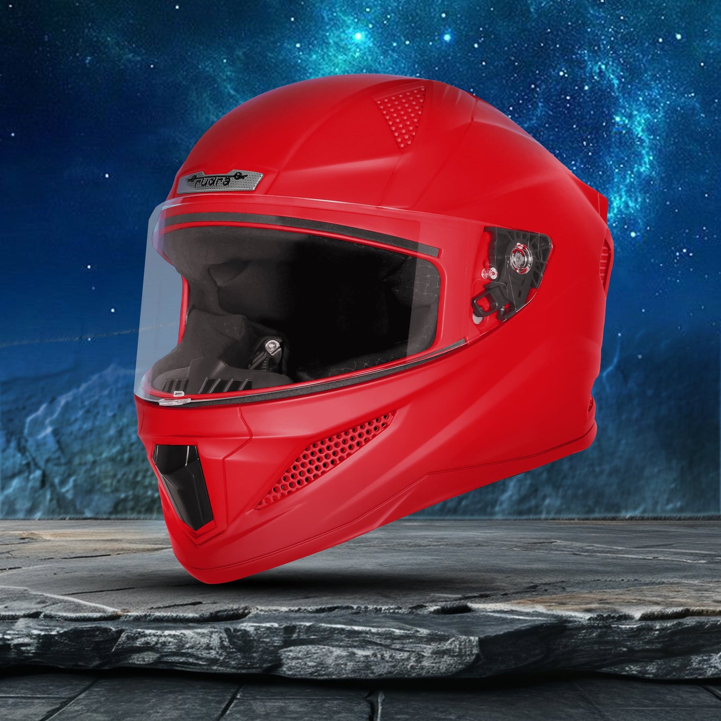 Steelbird SBH-25 Rudra ISI Certified Full Face Helmet for Men and Women Motorbike Helmet  (Glossy Cherry Red)