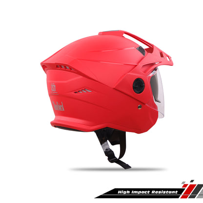Steelbird SBH-23 GT Plus Open Face ISI Certified Helmet with Inner Sun Shield .