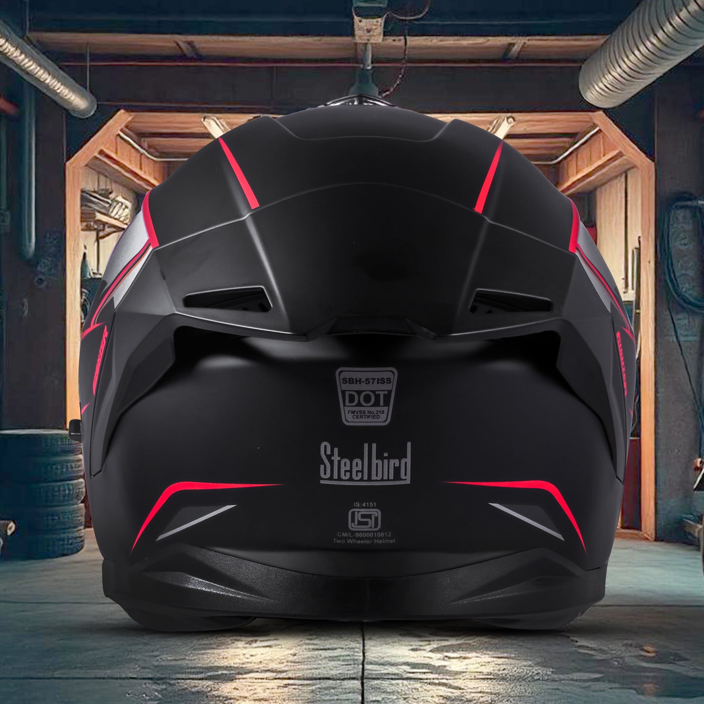 Steelbird SBH-57 Carbon Fighter ISI and DOT Certified Full Face Helmet for Men and Women with Inner Chrome Sun Shield
