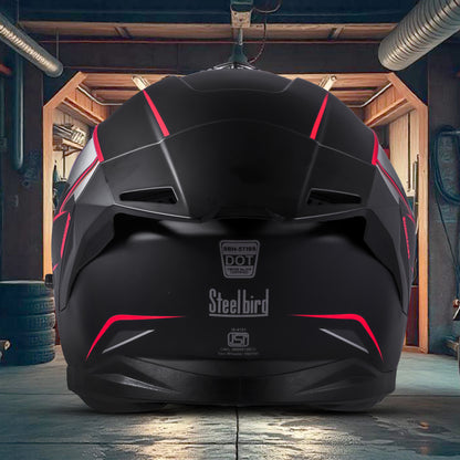 Steelbird SBH-57 Carbon Fighter ISI and DOT Certified Full Face Helmet for Men and Women with Inner Chrome Sun Shield
