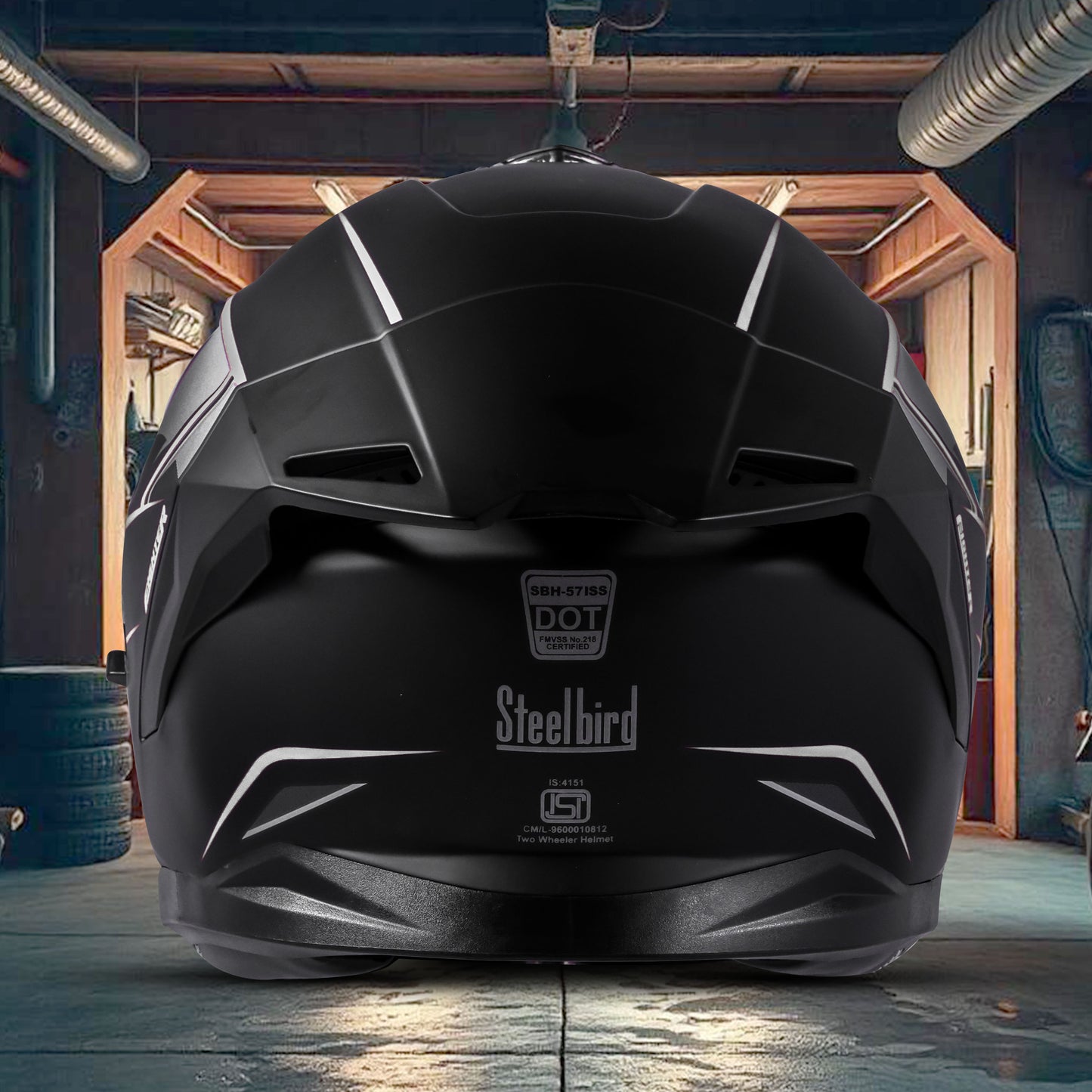 Steelbird SBH-57 Carbon Fighter ISI and DOT Certified Full Face Helmet for Men and Women with Inner Chrome Sun Shield.