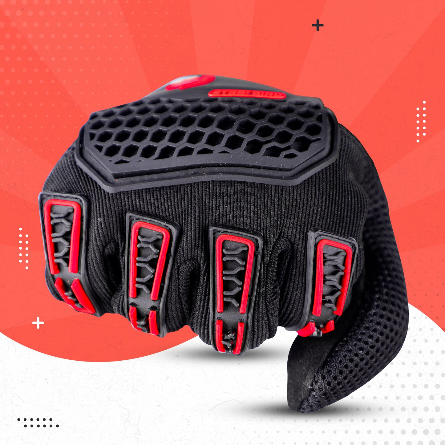Steelbird Polyester Adventure A-2 Full Finger Bike Riding Gloves with Touch Screen Sensitivity at Thumb and Index Finger, Protective Off-Road Motorbike Racing .