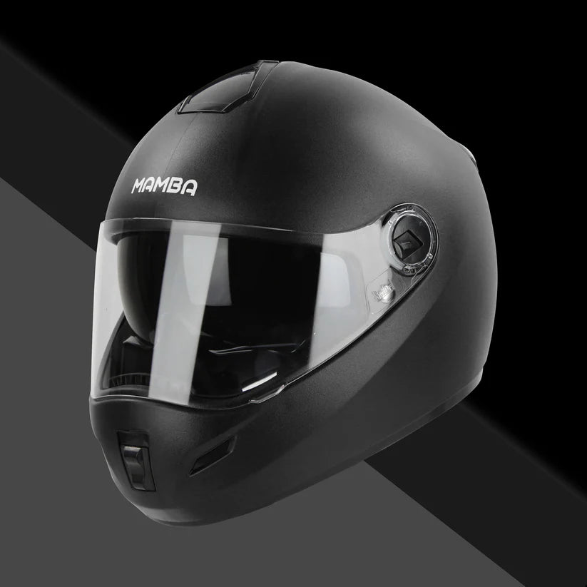 Steelbird SBH-34 Mamba ISI Certified Full Face Helmet for Men and Women with Inner Smoke Sun Shield (Dashing Black)