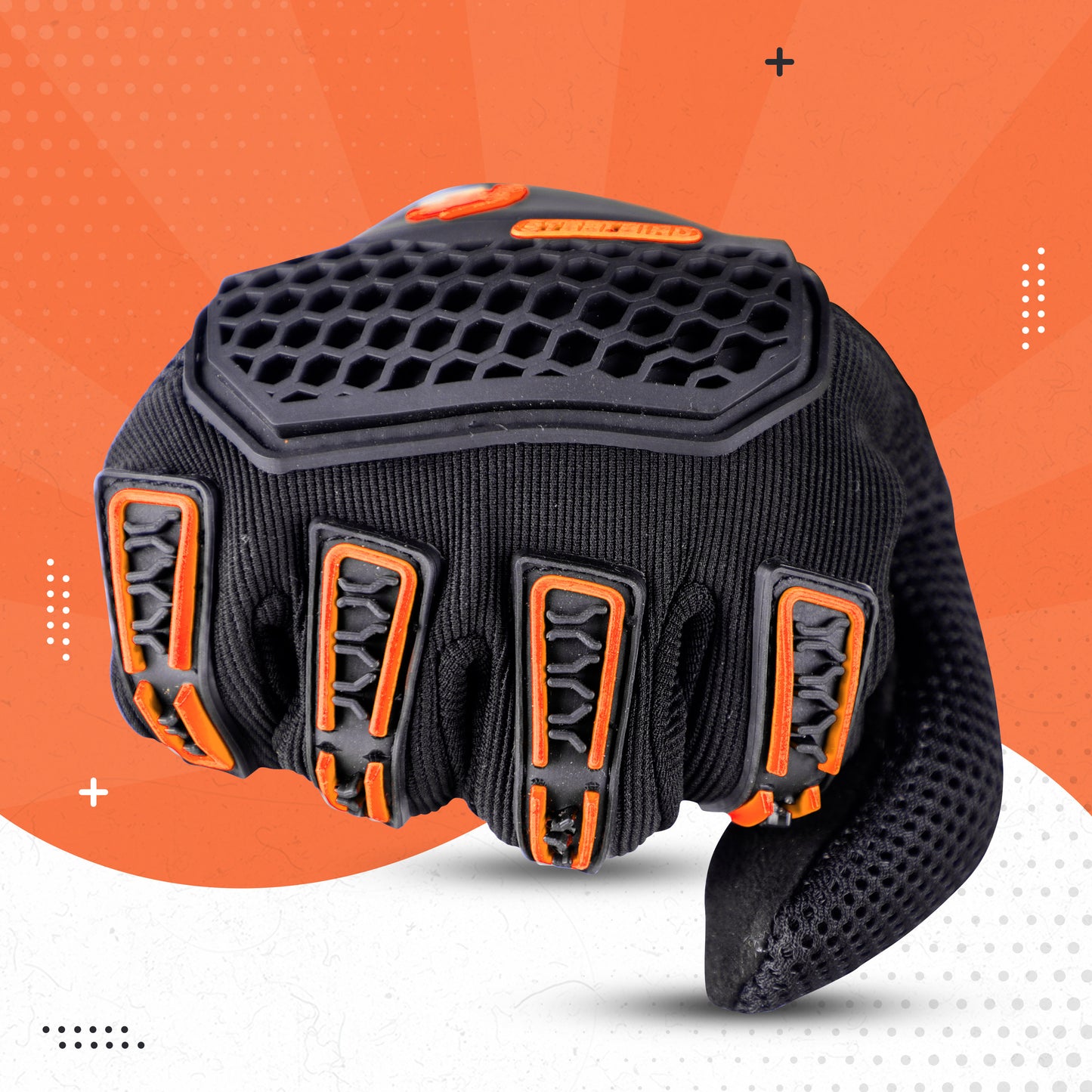 Steelbird Polyester Adventure A-2 Full Finger Bike Riding Gloves with Touch Screen Sensitivity at Thumb and Index Finger, Protective Off-Road Motorbike Racing .