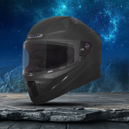 Steelbird SBH-25 Rudra ISI Certified Full Face Helmet for Men and Women Motorbike Helmet  (Glossy Black)