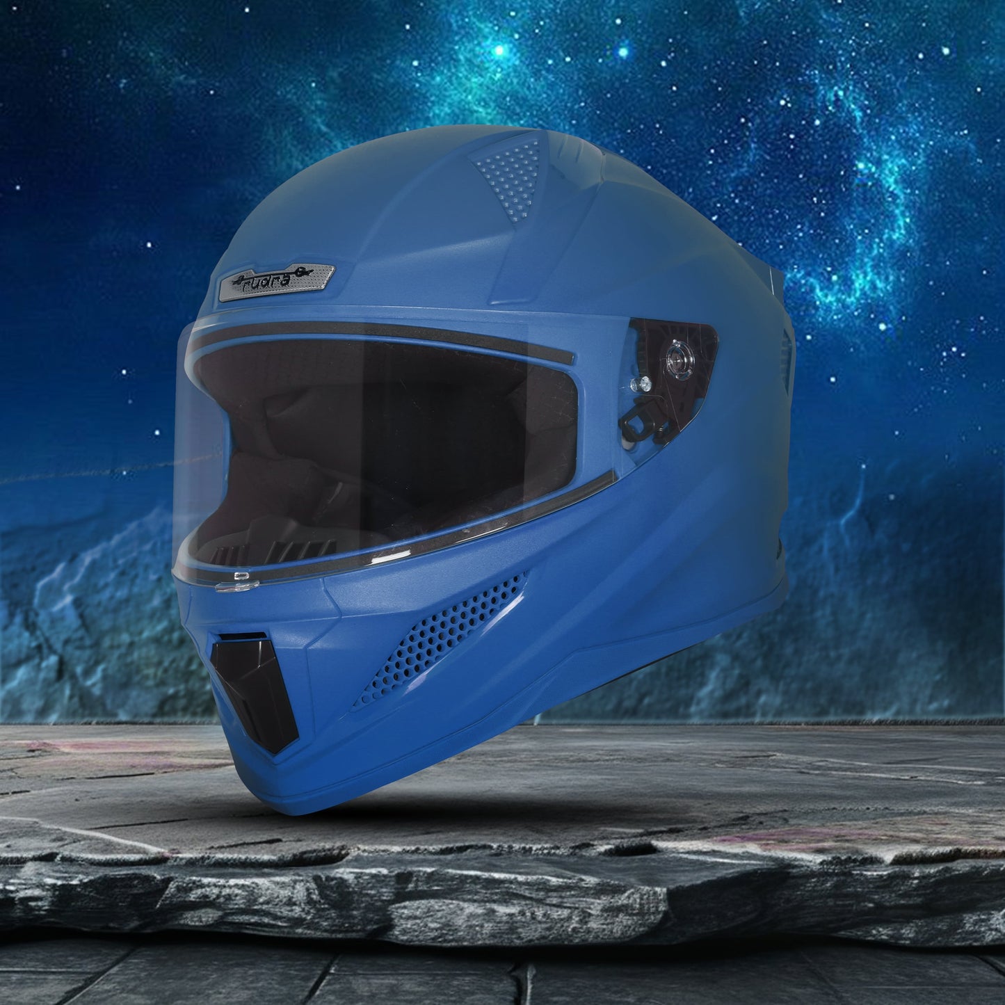 Steelbird SBH-25 Rudra ISI Certified Full Face Helmet for Men and Women Motorbike Helmet  (Dashing Blue)