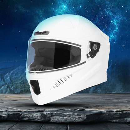 Steelbird SBH-25 Rudra ISI Certified Full Face Helmet for Men and Women Motorbike Helmet  (Glossy White)