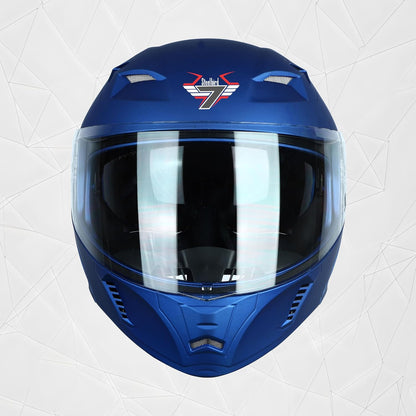 Steelbird SBA-20 7Wings ISI Certified Flip-Up Helmet with Black Spoiler for Men and Women with Inner Smoke Sun Shield (Glossy Blue)