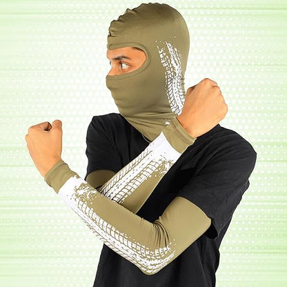 Steelbird Printed Unisex Arm Sleeves for Sports, Running, Cricket, Bike Riding, Cycling, Basketball & Breathable (Sold as a Pair).