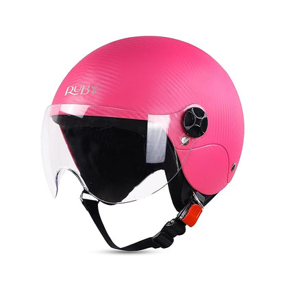 Steelbird SBH-16 Ruby ISI Certified Open Face Helmet.( Dashing Pink with Clear Visor) .
