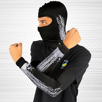 Steelbird Printed Unisex Arm Sleeves for Sports, Running, Cricket, Bike Riding, Cycling, Basketball & Breathable (Sold as a Pair).