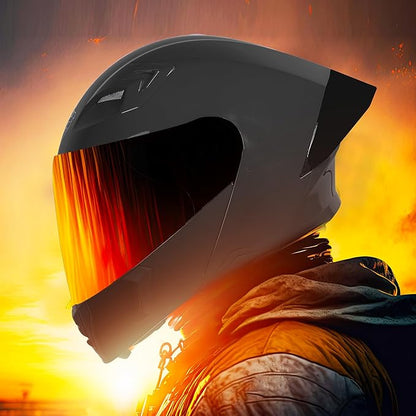 Steelbird SBA-20 7Wings ISI Certified Flip-Up Helmet with Black Spoiler for Men and Women with Inner Smoke Sun Shield (Glossy Grey with Smoke Visor).