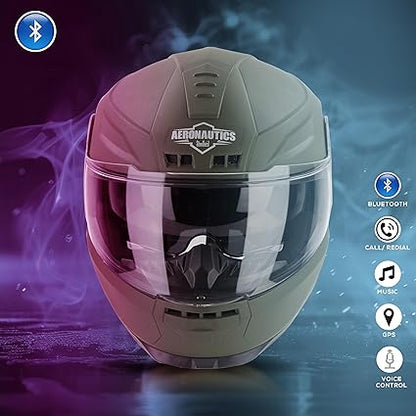Steelbird Bluetooth Full Face ISI Certified Helmet for Men with Inner Smoke Sun Shield | SBH-40 7Wings .