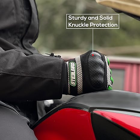 Steelbird Polyester Adventure A-1 Full Finger Riding Gloves With Touch Screen Sensitivity At Thumb & Index Finger, Protective Off-Road Motorbike Racing.