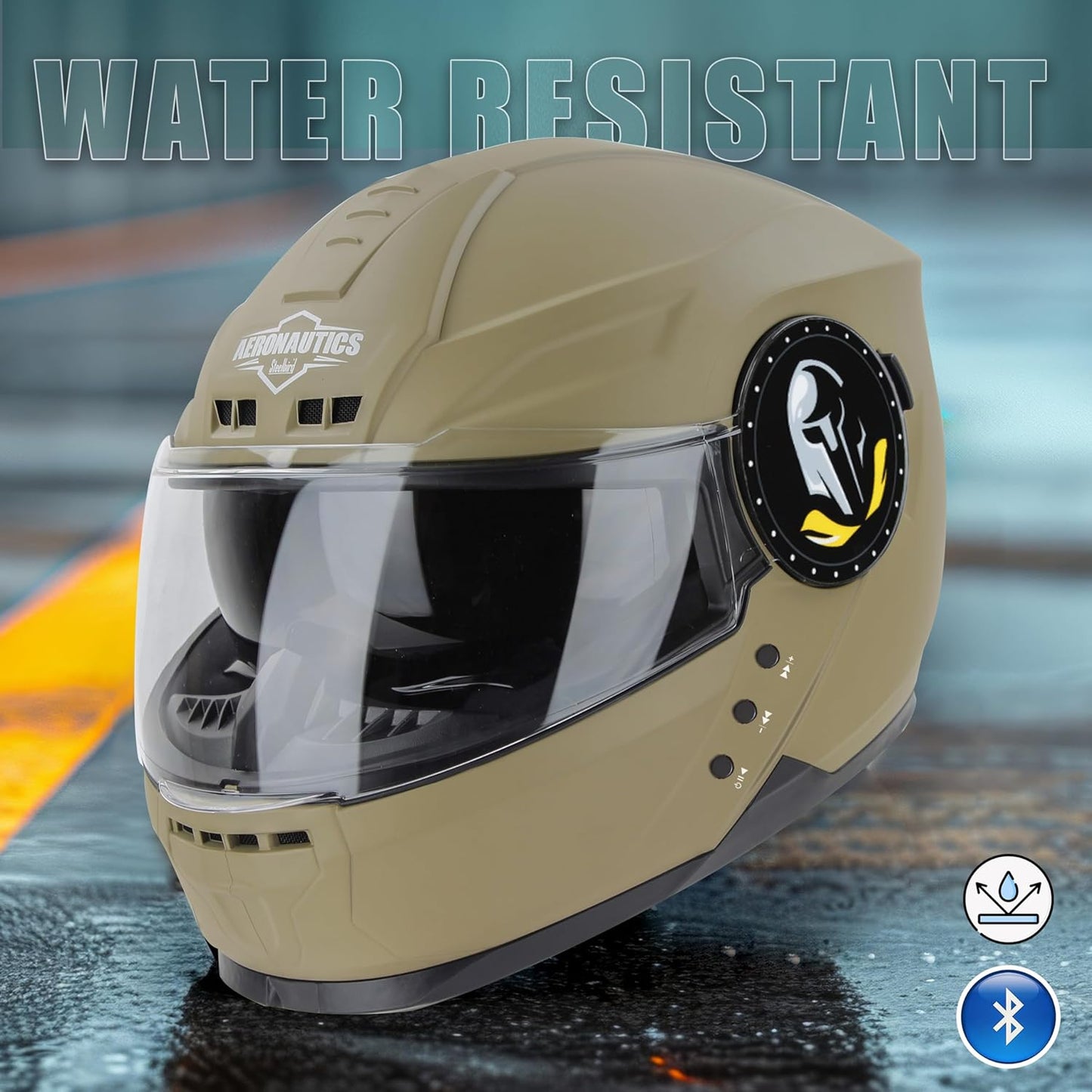 Steelbird Bluetooth Full Face ISI Certified Helmet for Men with Inner Smoke Sun Shield | SBH-40 7Wings .