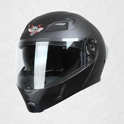 Steelbird SBA-20 7Wings ISI Certified Flip-Up Helmet with Black Spoiler for Men and Women with Inner Smoke Sun Shield (Glossy Grey)