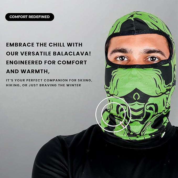Steelbird Printed Balaclava Most Suitable for Motorcycling, Running, Sports, Head and Face Cover .