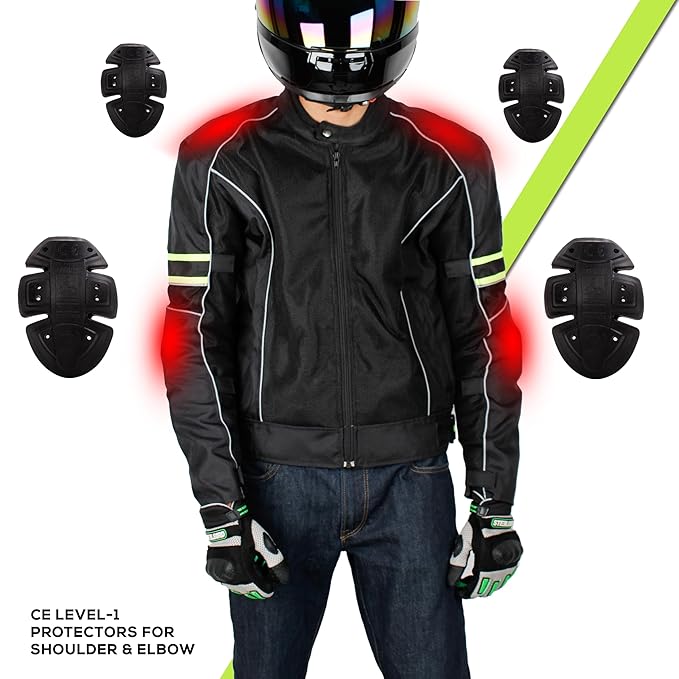 Steelbird Khardungla Riding Jacket with Impact Protection and Abrasion Resistance Removable CE Level 2 Protector .