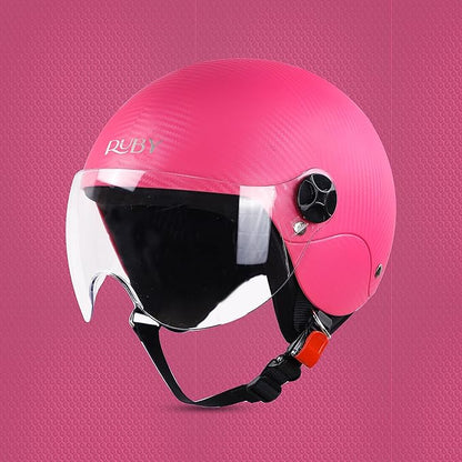 Steelbird SBH-16 Ruby ISI Certified Open Face Helmet.( Dashing Pink with Clear Visor) .