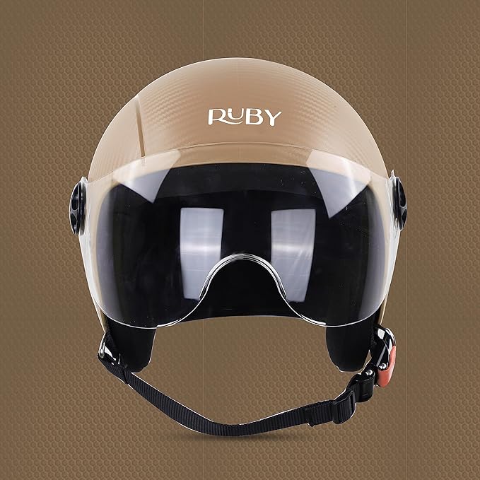 Steelbird SBH-16 Ruby ISI Certified Open Face Helmet.( Dashing Desert Strom with Clear Visor)