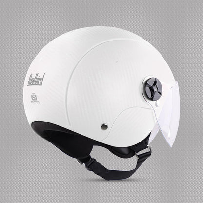 Steelbird SBH-16 Ruby ISI Certified Open Face Helmet.( Dashing White with Clear Visor).