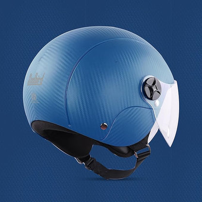 Steelbird SBH-16 Ruby ISI Certified Open Face Helmet.( Dashing Blue with Clear Visor)