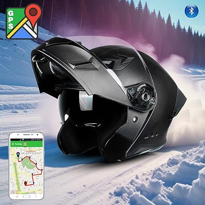 Steelbird Bluetooth Flip Up Isi Certified Motorcycling Helmet For Men And Women With Inner Smoke Sun Shield|Sba-20 7Wings .