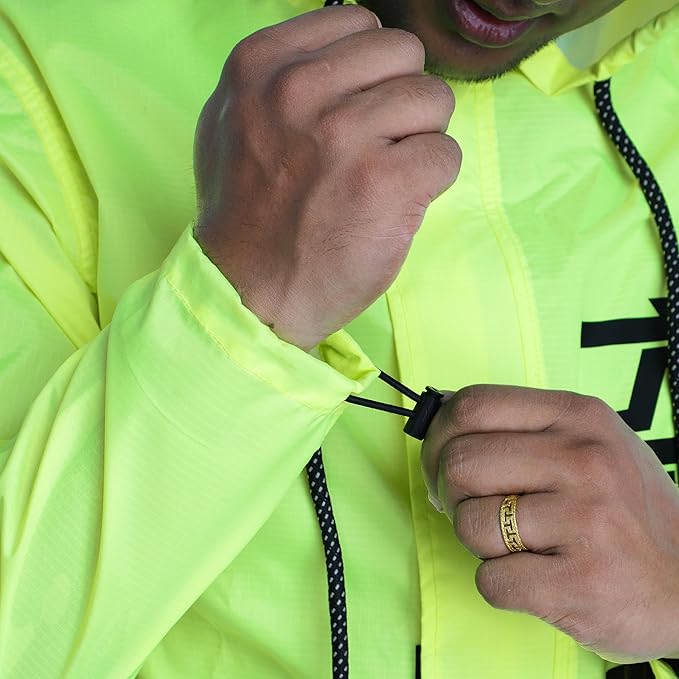 Ignyte Rain Jacket 100% Waterproof Polyester Rain Jacket For Men, Adjustable Hood and Storage Bag