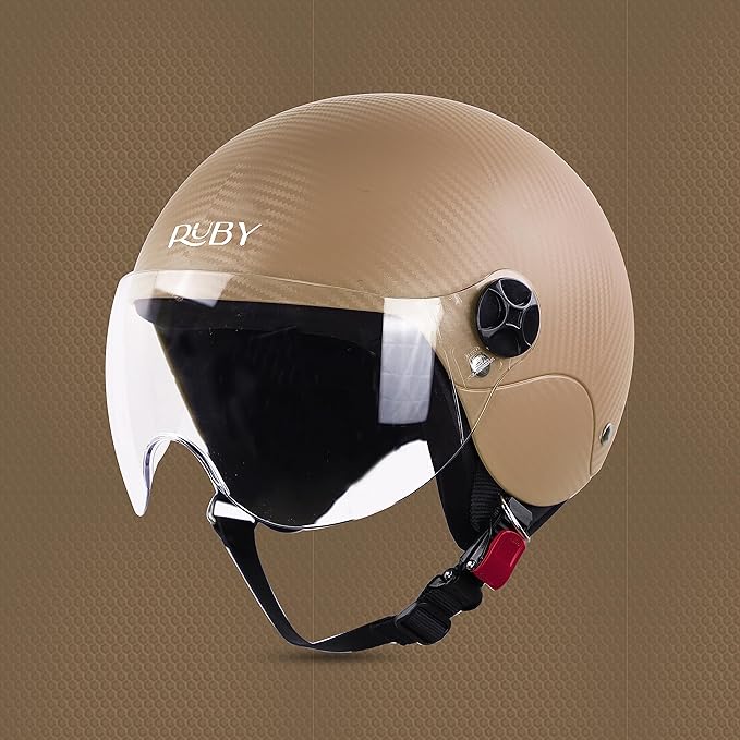 Steelbird SBH-16 Ruby ISI Certified Open Face Helmet.( Dashing Desert Strom with Clear Visor)