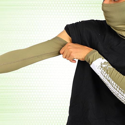 Steelbird Printed Unisex Arm Sleeves for Sports, Running, Cricket, Bike Riding, Cycling, Basketball & Breathable (Sold as a Pair).