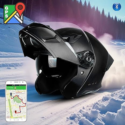 Steelbird Bluetooth Flip Up Isi Certified Motorcycling Helmet For Men And Women With Inner Smoke Sun Shield|Sba-20 7Wings