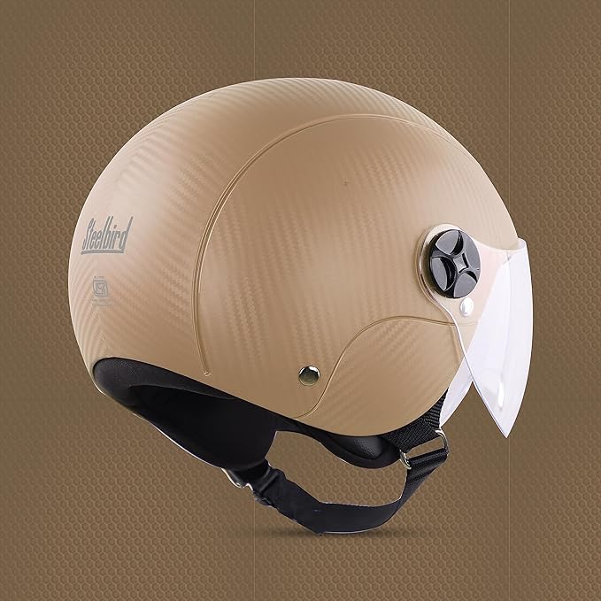 Steelbird SBH-16 Ruby ISI Certified Open Face Helmet.( Dashing Desert Strom with Clear Visor)