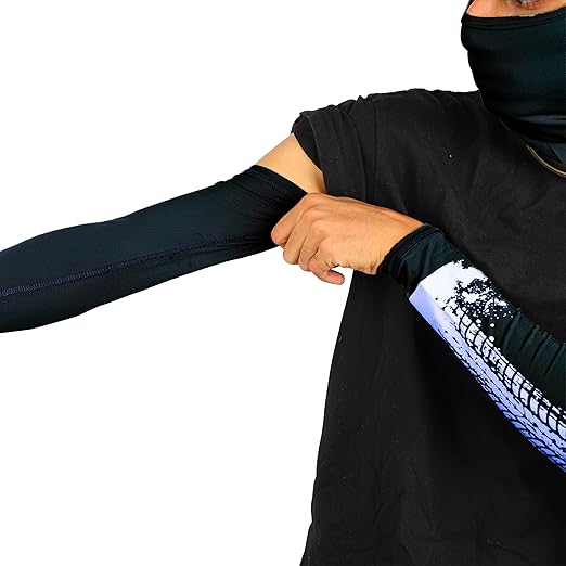 Steelbird Printed Unisex Arm Sleeves for Sports, Running, Cricket, Bike Riding, Cycling, Basketball & Breathable (Sold as a Pair)
