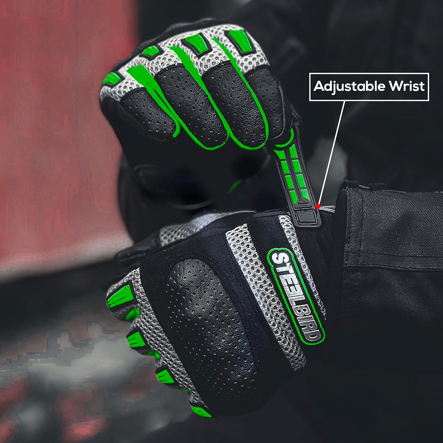 Steelbird Polyester Adventure A-1 Full Finger Riding Gloves With Touch Screen Sensitivity At Thumb & Index Finger, Protective Off-Road Motorbike Racing.