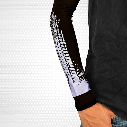 Steelbird Printed Unisex Arm Sleeves for Sports, Running, Cricket, Bike Riding, Cycling, Basketball & Breathable (Sold as a Pair).