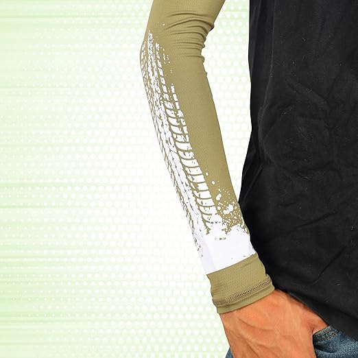 Steelbird Printed Unisex Arm Sleeves for Sports, Running, Cricket, Bike Riding, Cycling, Basketball & Breathable (Sold as a Pair).