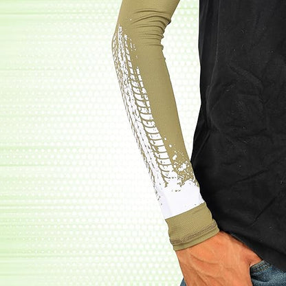Steelbird Printed Unisex Arm Sleeves for Sports, Running, Cricket, Bike Riding, Cycling, Basketball & Breathable (Sold as a Pair).