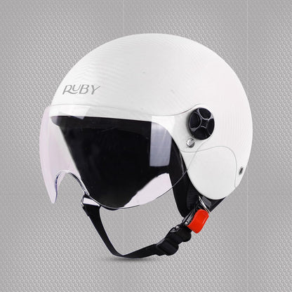 Steelbird SBH-16 Ruby ISI Certified Open Face Helmet.( Dashing White with Clear Visor).