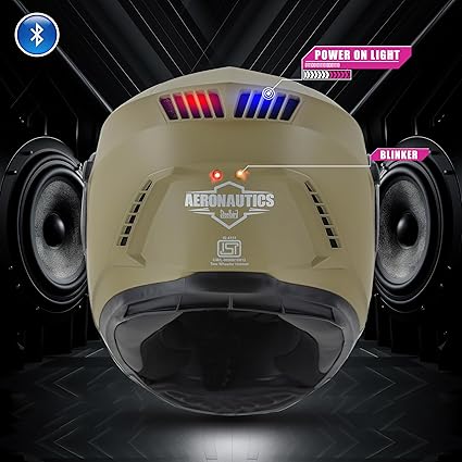 Steelbird Bluetooth Full Face ISI Certified Helmet for Men with Inner Smoke Sun Shield | SBH-40 7Wings .