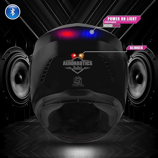 Steelbird Bluetooth Full Face ISI Certified Helmet for Men with Inner Smoke Sun Shield | SBH-40 7Wings .