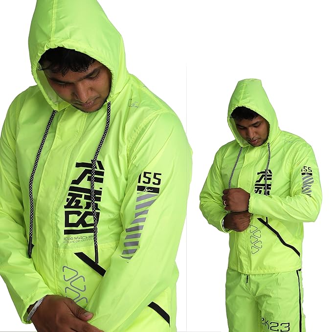 Ignyte Rain Jacket 100% Waterproof Polyester Rain Jacket For Men, Adjustable Hood and Storage Bag